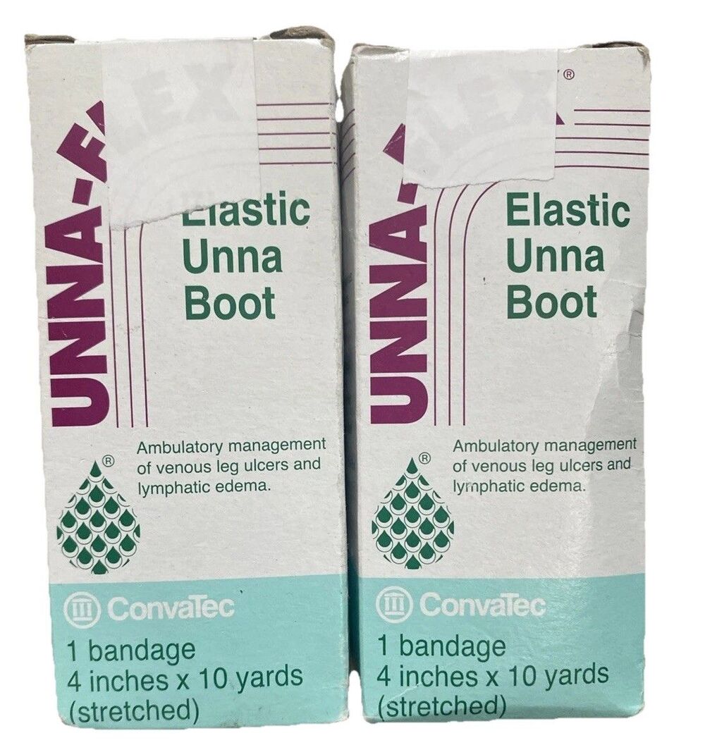 Convatec Elastic Unna Boot Unna-Flex Bandage 4 Inches x 10 Yards Lot Of 2